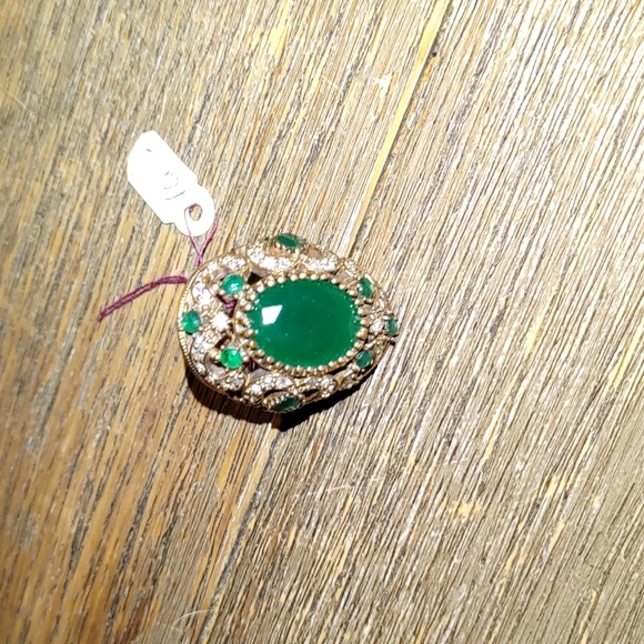 Mew Emerald Turkish Ring SIZE 8 - Picture 3 of 8